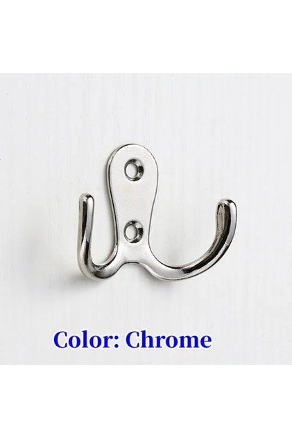 Chrome-6Pcs Retro 6pcs Coat Hooks Wall-Mounted Towel Hanger For Coats Hats Clothing Home Storage Hoo