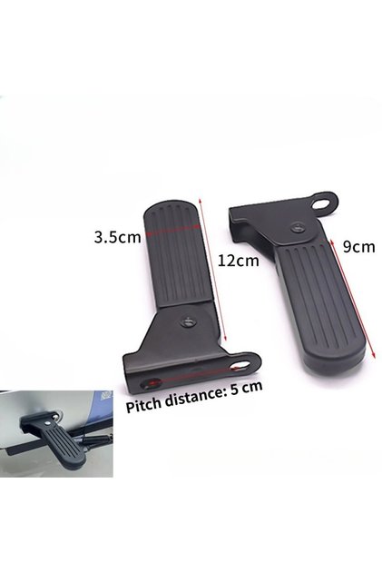 5CM 1 Pair Foldable Front Foot Pedals for Yadi Aima Harley U1 E-Bike Lightweight Aluminum Alloy Anti