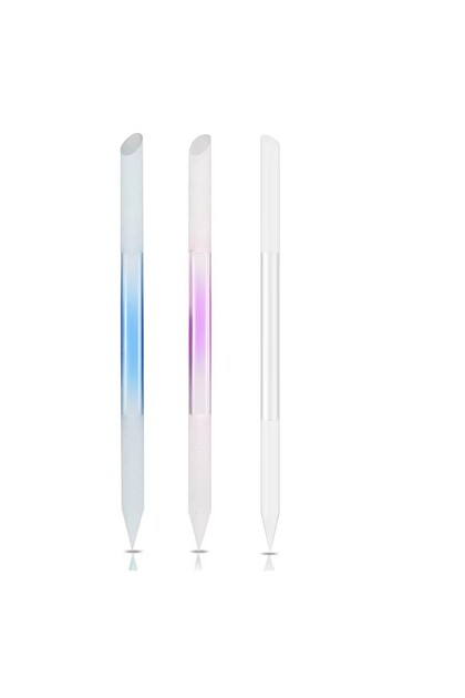 3pcs 3 Pieces Glass Cuticle Pusher Double Sided Crystal Glass Nail Files Manicure Pedicure Precision