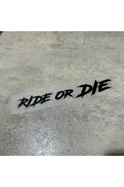 army green 1pc SC MOTO GN Ride or Die Motorcycle Helmet Decal - Waterproof Vinyl Sticker with Red &