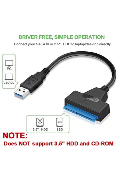 0.25m black 25 Inch External HDD SSD Hard Drive Adapter USB 30 to SATA Cable Hard Disk Adapter for D