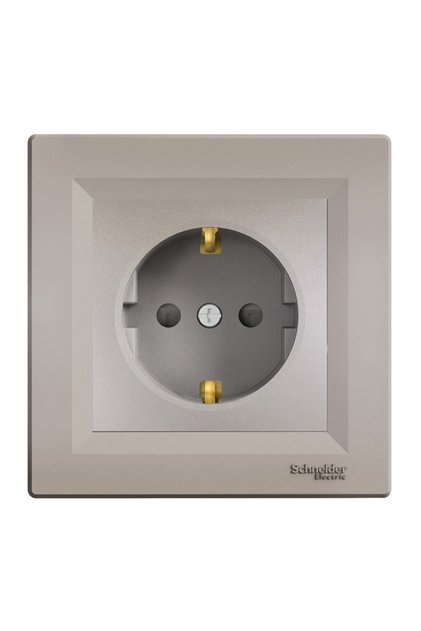 Schneider Plus Asfora Bronz Topraklı Priz Çocuk Korumalı Çerçeveli - EPH2900269