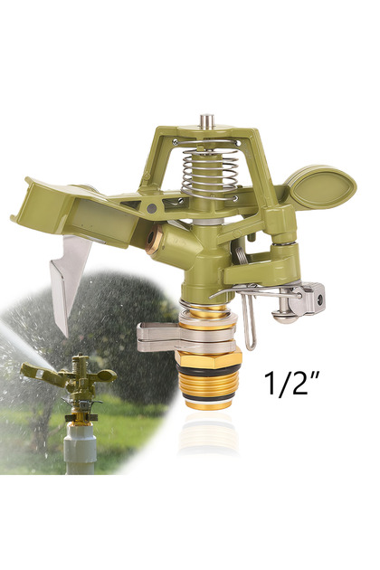 1I2 Incn-1PCS 1PC 1/2 3/4 inch Metal Pulsating Sprinkler 360 Degree Rocker Arm Rotating Lawn Waterin