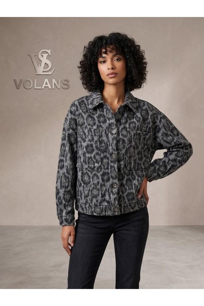 Ruby 6889 Kaşe Leopar Ceket