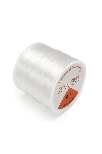 0.8mm 100m white 0.8mm 100m/roll Bracelet String,Crystal Elastic Stretchy Bead String Cord for Clay