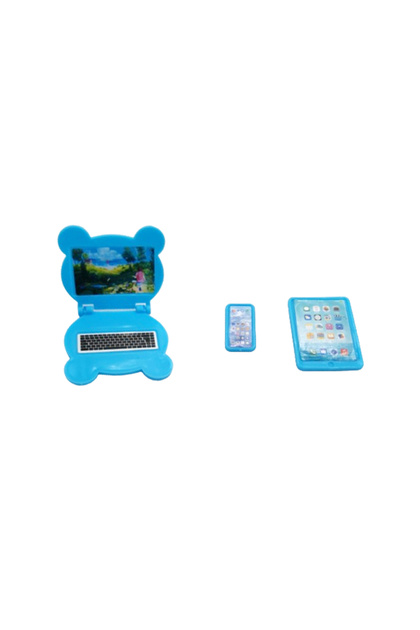 Ipad set Blue 3pcs Dollhouse Mini Item Doll Accessories Cute Kawaii Computer IPad Phone Set Miniatur