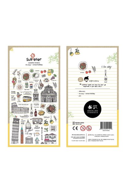 1047 roman holiday Korean Import Suatelier European Travel City Seoul Stickers Scrapbooking Diy Jour