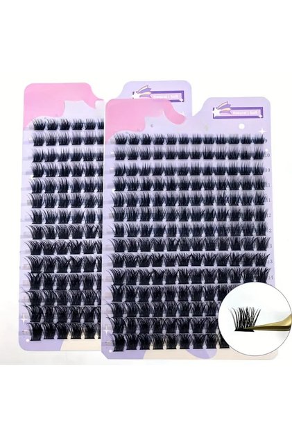 MIX Wispy Cluster Lashes - DIY Eyelash Extensions, 9-16mm Mix, Natural Look Fluffy Individual Lashes