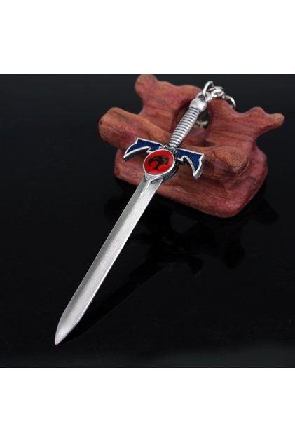 2 Thundercats Sword Mold Pendants Key Chain Metal Lion Mark Logo Keychains Key Rings Men Movie Jewel