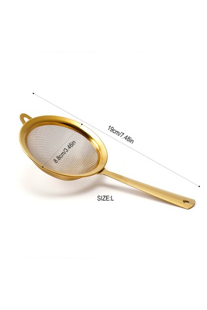 Gold-8.5cm New Stainless Steel Matcha Sifter Very Fine Mesh Rust-Proof Tea Strainer Easy to Clean Sm