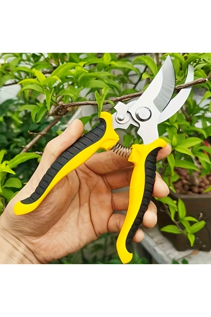 Yellow-Large Garden Pruning Shears Professional Gardening Scissors for Plants, Trees, Shrubs, Home G