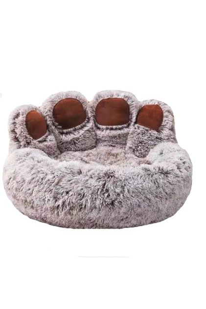 XL 90cm Gradient Coffee Fluffy Dog Bed Winter Warm Large Pet Products Small Sofa Baskets Pets Kennel