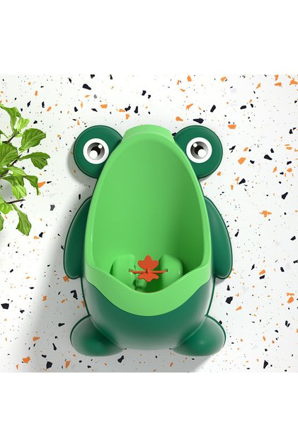 Green Cute Frog Potty Training Urinal Boy With Fun Aiming Target, Toilet Urinal Trainer, Children St