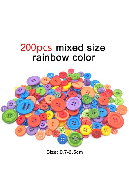 200color 100/200pcs Round Resin Buttons Mixed Color Button Sewing Accessories Manual Button 2/4Holes