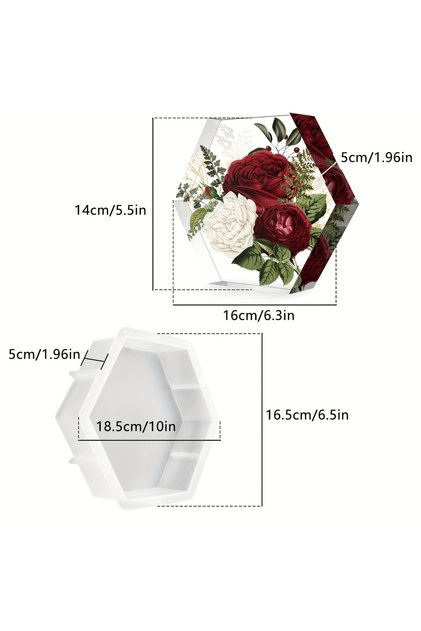 1pc- Hexagonal mold 1pc- Large hexagonal resin molds, resin-cast flower preservation, bookends, DIY
