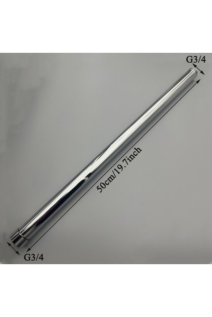 50cm Chrome 20/30/40/50cm Shower Extension Pipe G3/4 Round Bathroom Shower Arm Stainless Steel Round
