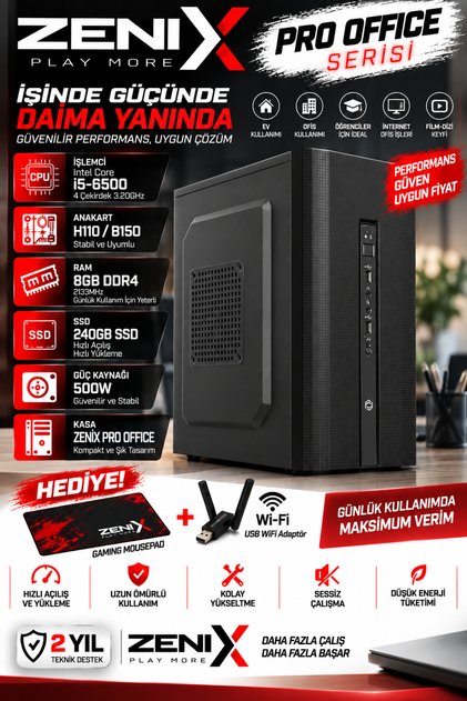 Office Pro Single i5-6500 8GB Ram 240GB SSD Ofis Bilgisayarı