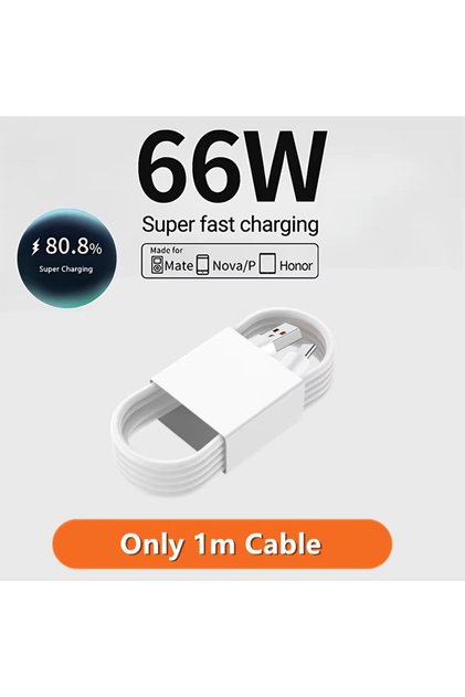 Only 1m Cable 66W 6A Super Fast Charger For Huawei Mate 40 50 60 P50 P60 Nova 12i 13i Pro HONOR 200