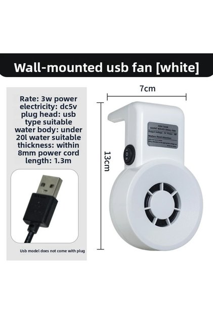 5V-3W white Lab-Tested Aquarium Chiller Fan, Dual Turbine USB Cooling System, 3W Temperature Control