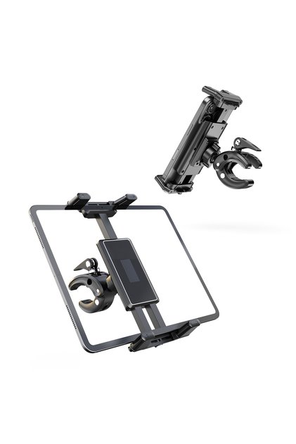 Phone and Tablet Holder for Treadmill/Spin Bike/Stroller/Wheelchair/Golf Cart/Poles/Music Stand/Stat