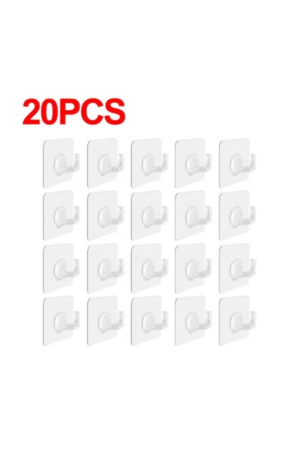 20PCS 5/10/20 Pcs Non-Punching Adhesive Hook Plastic Hook Non-Marking Strong Horn Hook