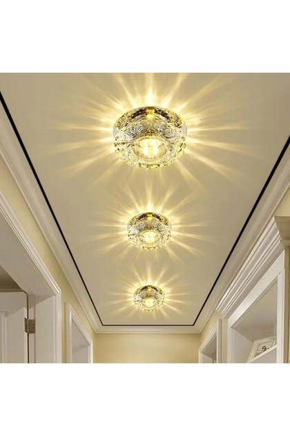 3W Warm white Aisle Flush LED Ceiling Lamp Living Room Crystal Corridor Aisle Lights LED Ceiling Lig