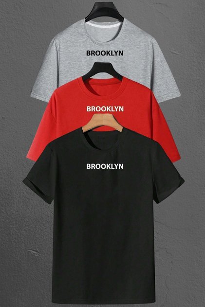 Brooklyn Printed Unisex Oversize 3-Piece T-shirt Pack
