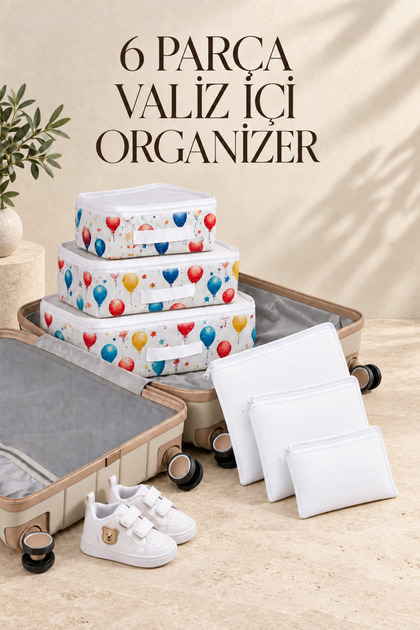 6-Piece Balloon Baby Hospital Discharge Bag Organizer Set