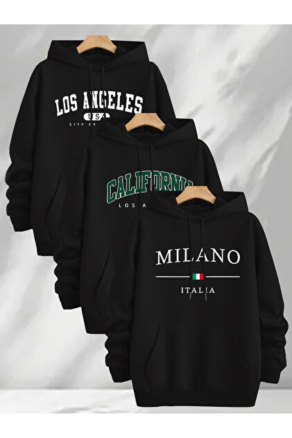 Multi-Colored Printed Hooded Sweatshirt 3-Pack Deal