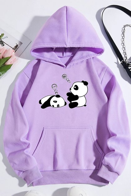 Unisex Panda Printed Oversize Sweatshirt