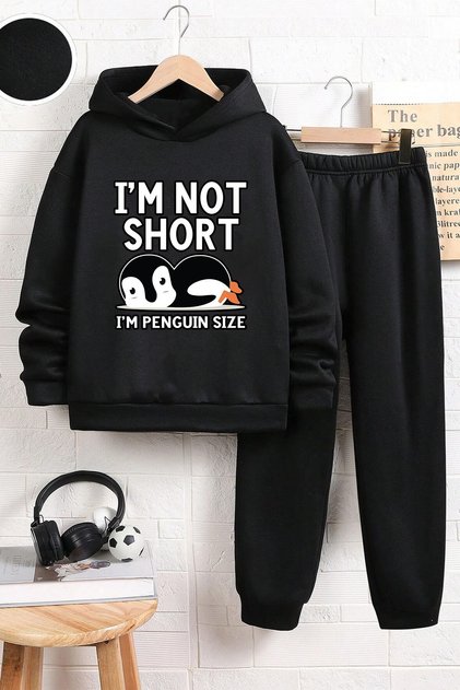 Σετ άνετων φόρμων με στάμπα Penguin για αγόρια και κορίτσια