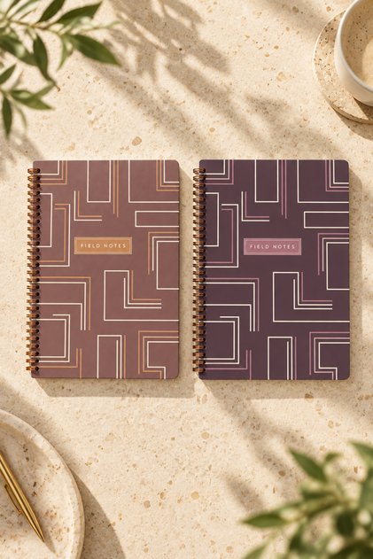 A4 Spiral School Notebook Set of 2, 1 Squared, 1 Lined, 80 Sheets, 160 Pages