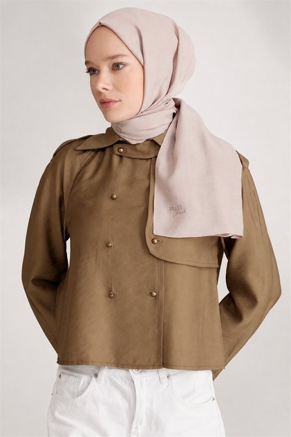 Fresh Düz Tensel Bej Coral Şal - 6300