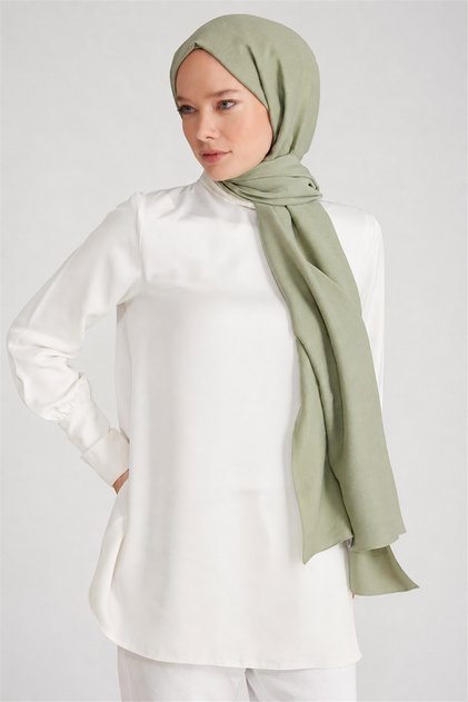 Fresh Düz Tensel Mint Yeşili Coral Şal - 6293