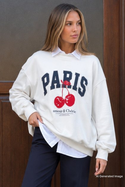 White Crew Neck Basic Sweatshirt Mg2233