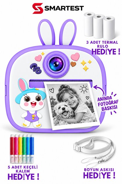 Dijital Fotoğraf Makinesi Çocuk Termal Resim Kağıt Baskılı Yazıcı Kamera Video Makinesi
