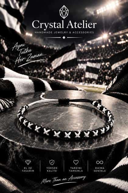 Black and White Fan Bracelet Adjustable Unisex Hand Knitted Macrame Bracelet Black and White Rope Bracelet