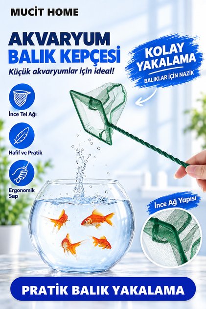 Akvaryum Ve Fanus Kepçesi Balık Yakalama Tel Kepçe