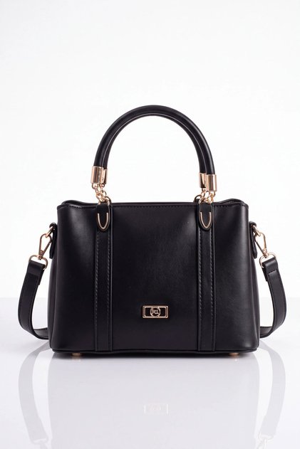 As 747 Gold Detailed Women's Hand and Shoulder Bag Black