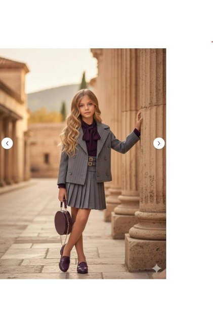 Girl's special occasion 5-piece outfit (bag, belt, blouse, jacket, skirt) - jacket and skirt set 0209-g