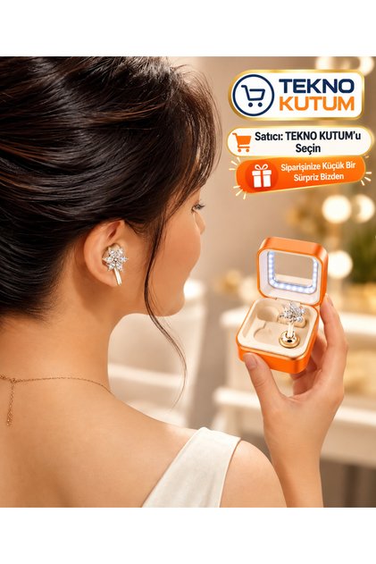 Makyaj Kutulu Bluetooth Kulaklık TWS Kablosuz Kulaklık Spor Aynalı Kablosuz Led Işıklı Makyaj Aynalı