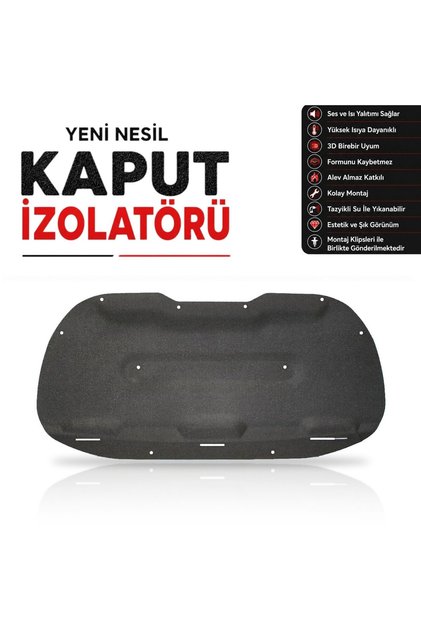 Peugeot 301 Kaput Altı Izolatörü (2012-2016 Arası)+KLİPS