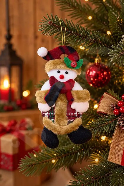 Christmas Pine Tree Ornament Snowman Byl0003
