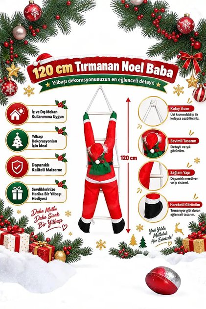 Christmas Climbing Santa Claus 120 cm