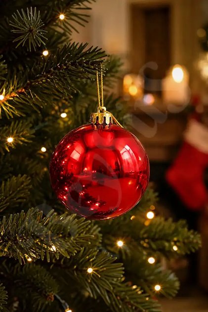 Christmas Tree Ornament Bright Red Cici Ball 25 cm