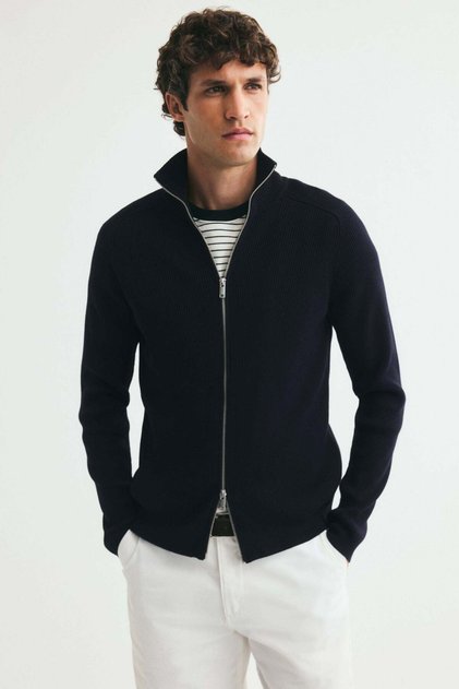 Slim Fit Rib-knit cardigan