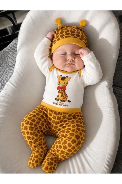 100% Cotton Long Sleeve Seasonal Combed Cotton Baby Set of 3 / 3-6 Months Bodysuit Set