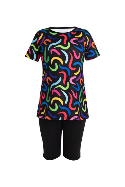 Girl's Swimsuit with Short Sleeve Tights 35107