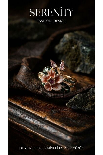 Enamel Floral Gold Plated Ring03