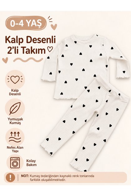 Baby Girl Child Flexible Camisole Soft Cotton Heart Polka Dot Bottom Top Set